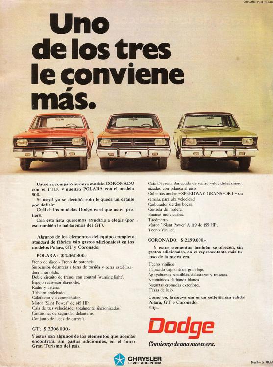 Publicidad Dodge Polara Coronado GT Panorama mayo 1969.jpg